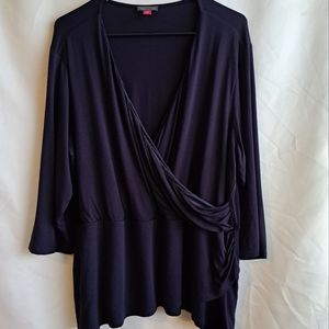 Vince Camuto Women's Faux Wrap Tunic Top Blouse Size  2X